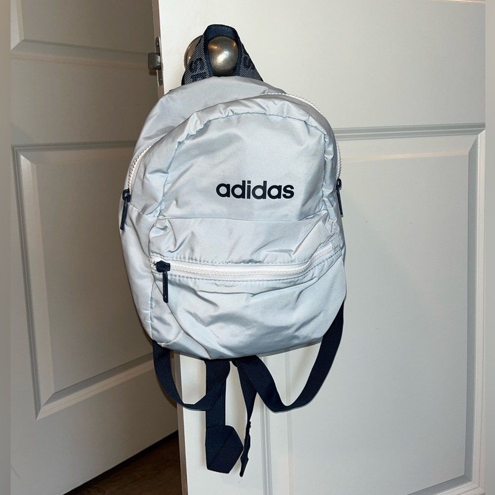 Adidas White and Blue MINI Backpack
